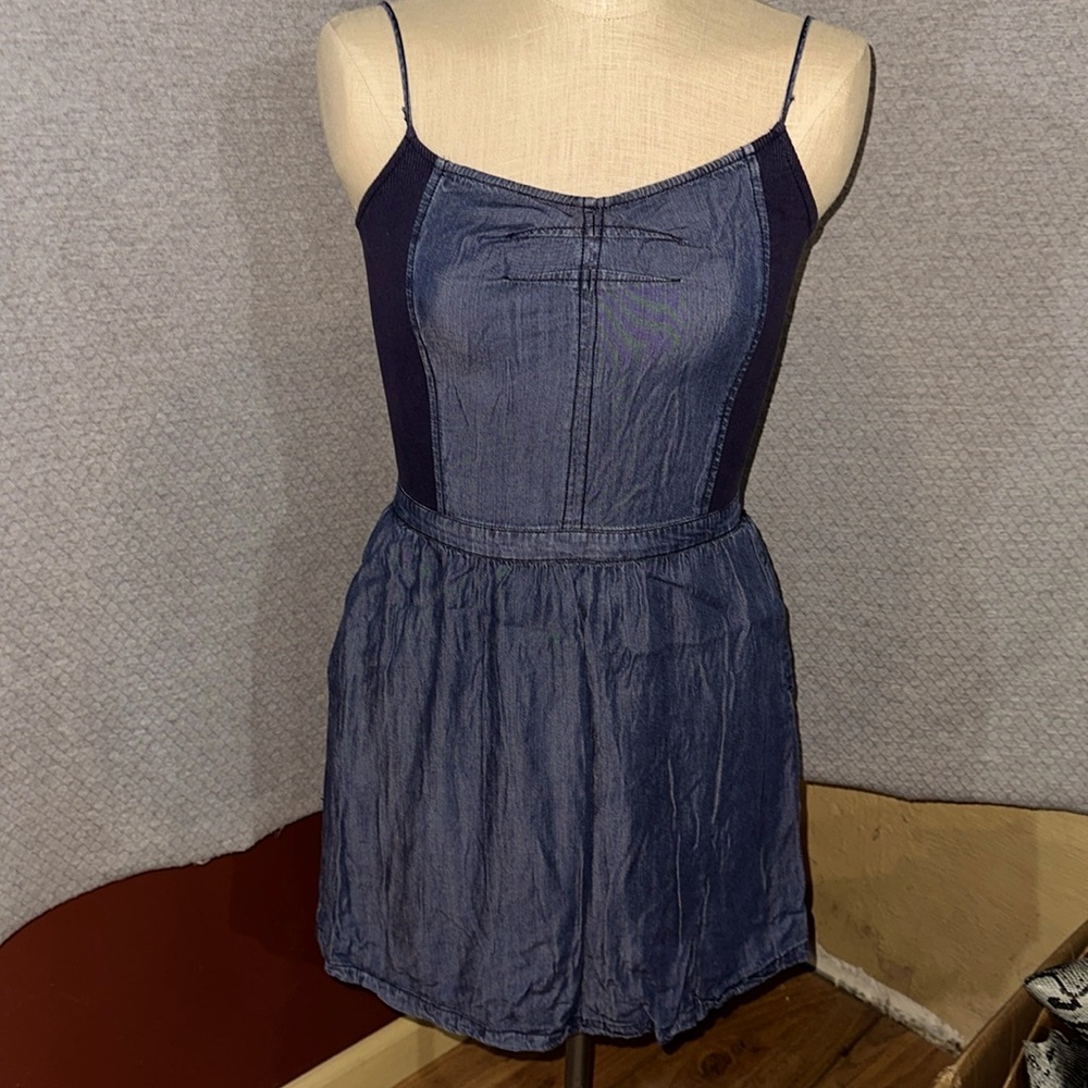 Maurices Spaghetti Strap Denim Dress with Pockets